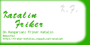 katalin friker business card